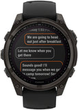 Garmin fenix 8 Smartwatch - 47mm Solar Sapphire Carbon Gray DLC Titanium with Black/Pebble Gray Silicone