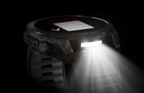 Garmin fenix 8 Smartwatch - 51mm AMOLED Sapphire Carbon Gray DLC Titanium with Black/Pebble Gray Silicone