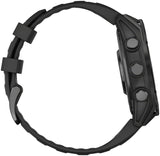 Garmin fenix 8 Smartwatch - 47mm AMOLED Sapphire Carbon Gray DLC Titanium with Black/Pebble Gray Silicone