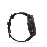 Garmin fēnix 8 Pro – 51 mm, AMOLED, Sapphire, Carbon Gray DLC Titanium with Black/Pebble Gray Silicone Band