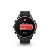 Garmin fenix 9 Pro – inReach, 47 mm Carbon Gray DLC Titanium with Black/Pebble Gray Silicone Band