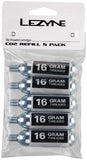 Lezyne, CO² Cartridges, Threaded, 16g, 5 units