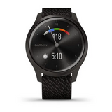Garmin vivomove Style, Graphite Aluminum Case with Black Pepper Woven Nylon Band