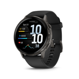 Garmin Venu 4 – 45 mm Slate with Black Silicone Band