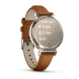 Garmin Lily 2 Classic, Cream Gold with Tan Leather Band