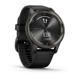 Garmin vívomove Trend, Slate Stainless Steel Bezel with Black Case and Silicone Band