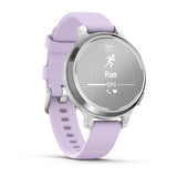 Garmin Lily 2 Active, Silver with Purple Jasmine Silicone Band