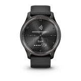 Garmin vívomove Trend, Slate Stainless Steel Bezel with Black Case and Silicone Band