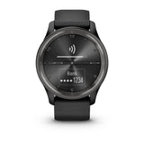 Garmin vívomove Trend, Slate Stainless Steel Bezel with Black Case and Silicone Band
