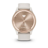 Garmin vívomove Trend, Peach Gold Stainless Steel Bezel with Ivory Case and Silicone Band