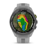 Garmin Approach S70, 42 mm, Black/Amp Yellow Ceramic Bezel with Powder Gray Silicone Band