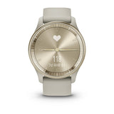 Garmin vívomove Trend, Cream Gold Stainless Steel Bezel with French Gray Case and Silicone Band