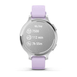 Garmin Lily 2 Active, Silver with Purple Jasmine Silicone Band