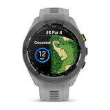 Garmin Approach S70, 42 mm, Black/Amp Yellow Ceramic Bezel with Powder Gray Silicone Band