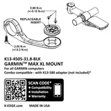 K-EDGE Garmin Max XL Mount - 31.8 Black