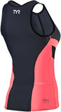 TYR Competitor Singlet MultiSport Top GRAY/Coral Sleeveless WoMen's