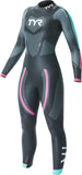 TYR Hurricane Cat 5 Wetsuit - Black/Turquoise/Fuschia Women's Medium